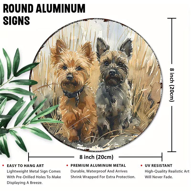 Rundes Aluminiumschild Cairn Terrier von Potdemiel Durchmesser: 20,3 cm - Bild 2