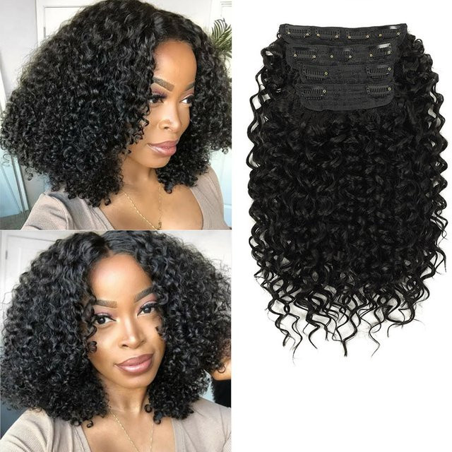 Booming Hair Afro Kinky Wave Clip In Haarverlängerungen, 4 Stück, 190 g - Bild 1