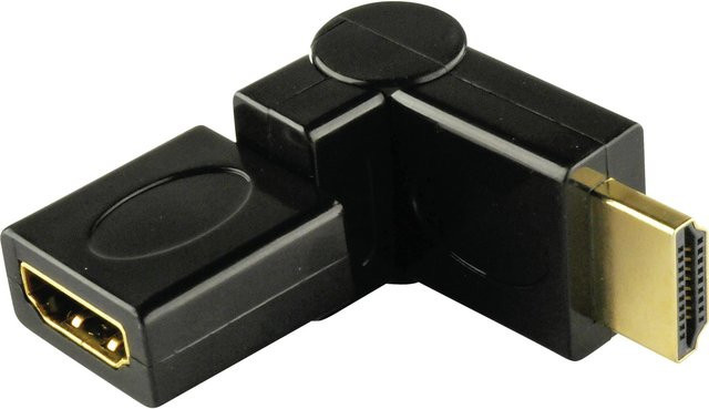 Schwaiger HDMI 360° Rotationsadapter mit Ethernet/LAN in Schwarz - Bild 1