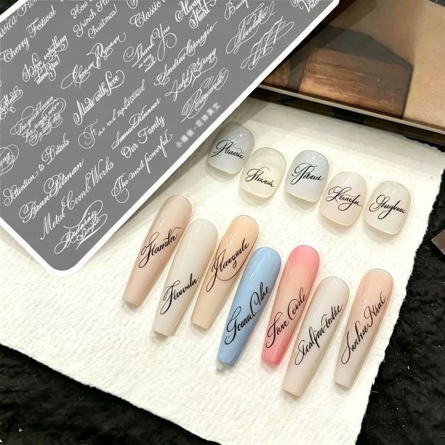 Jiauting Nageldesign Schablonen, Edelstahl, Blumen- und Alphabet-Muster - Bild 1