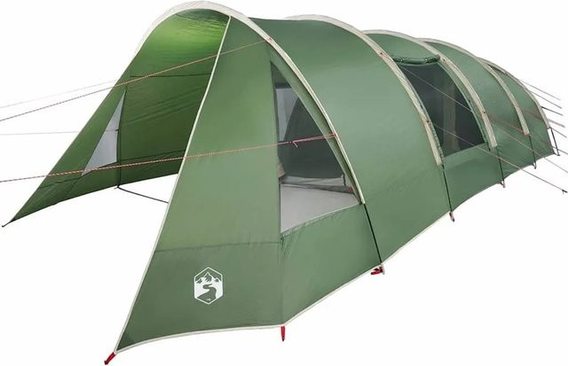 vidaXL Tunnelzelt für 6 Personen in Grün und Weiß, B/T/H: 890 x 470 x 220 cm - Bild 1