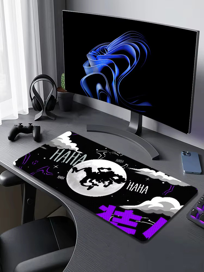 One Piece Luffy Gear 5 Kunst-Mauspad Schwarz-Weiß, großes rutschfestes Mauspad für Schreibtisch und Tastatur - Bild 7
