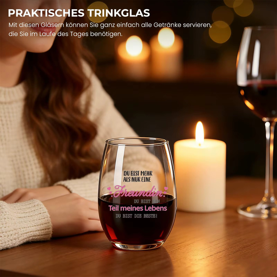 BeBeiZi Weinglas ohne Stiel mit Spruch, transparent, 550 ml - Bild 7