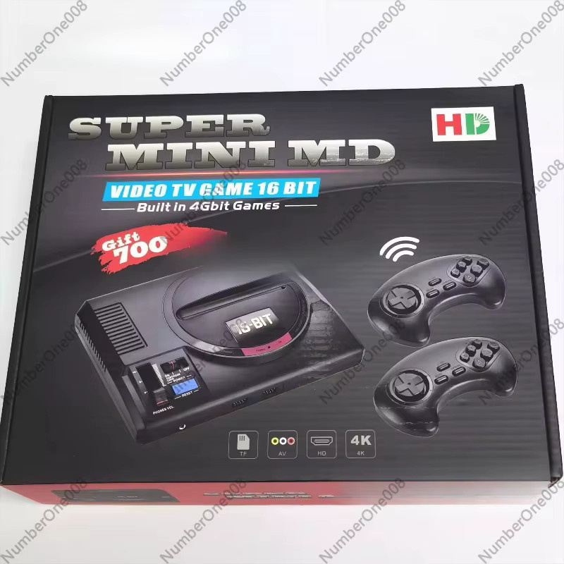 Sega MD Mini-Spielkonsole in Schwarz mit 700 Retro-Spielen, kabellosem Controller und HDMI-Anschluss - Bild 2
