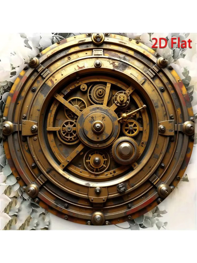 HELLOYOUNG Wanddekoration im industriellen Retro-Steampunk-Design aus Metall, Gold, rund, B/H: 20 x 20 cm - Bild 5