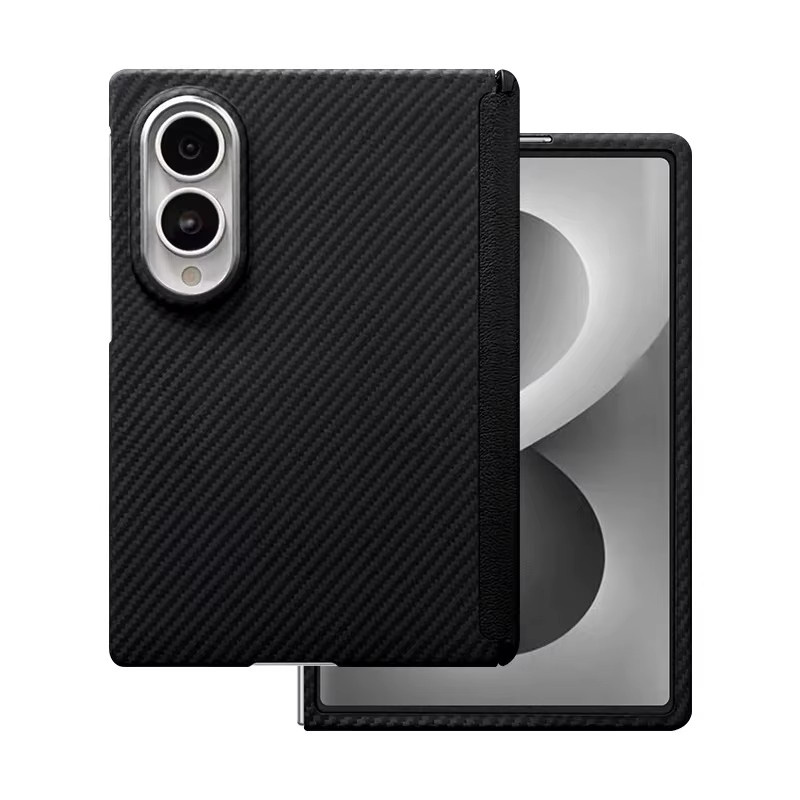 Echte Carbonfaser-Handyhülle für Samsung Galaxy Z Fold8 in Schwarz mit MagSafe-Magnetabdeckung und Aramidfaser-Design - Bild 4