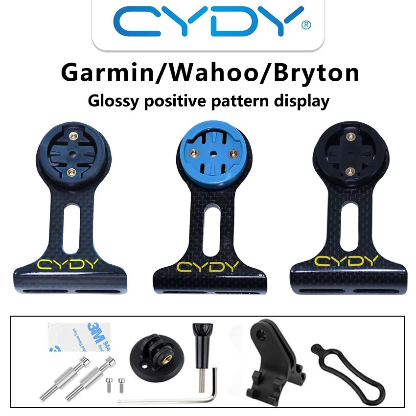 CYDY Carbon 3K Rennrad-Computerhalterung für Garmin, Bryton, Wahoo, Magene, Xoss und IGP Edge in Schwarz - Bild 3