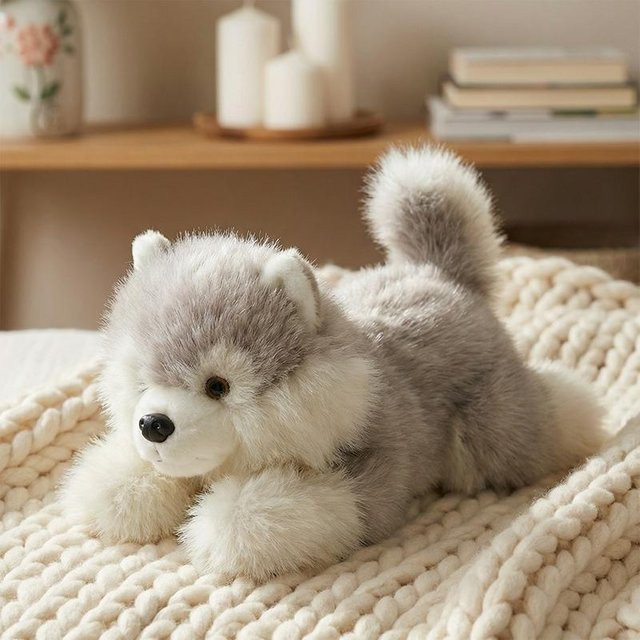 Alaskan Malamute Plüschtier, liegend, Husky Modell, ab 14 Jahren - Bild 1