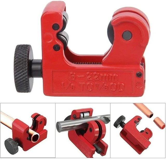 Rohrschneider aus Zinklegierung und gehärtetem Stahl in Rot für Kupferrohre 3-16 mm, 3-22 mm und 3-28 mm - Bild 1