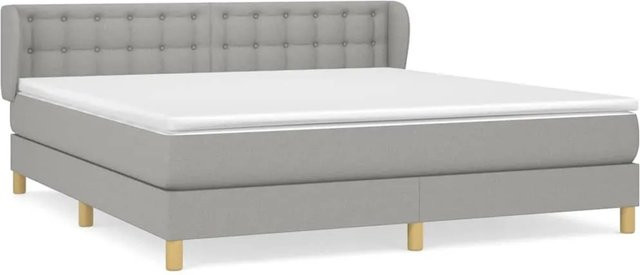 vidaXL Boxspringbett mit Matratze Hybrid-Design in Hellgrau, B/T/H: 180 x 200 x 183 cm - Bild 1
