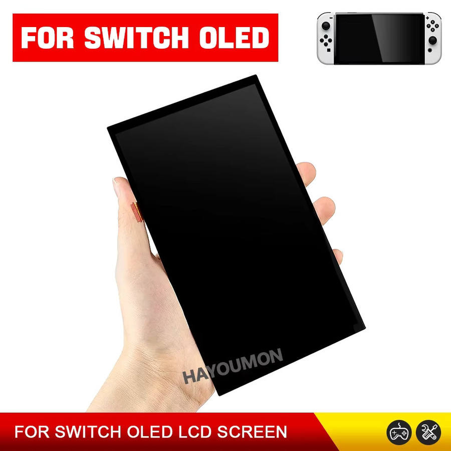 Nintendo Switch OLED Ersatz-LCD-Bildschirm Baugruppe mit Digitizer in Schwarz - Bild 2