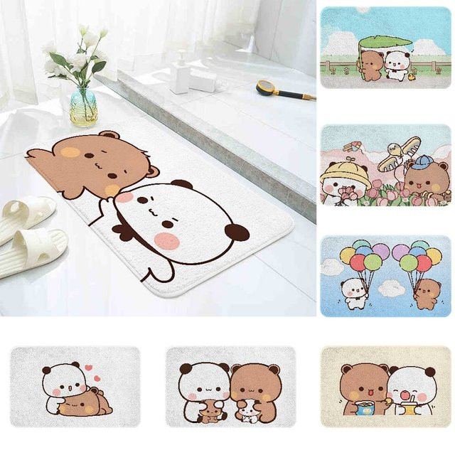 Bubu und Dudu Niedliche Bodenmatte von Bilibili, wetterfeste Motiv-Teppich für Wohnzimmer, Schlafzimmer oder Garten, Mehrfarbig, B/T/H: 60 x 40 x 1 cm - Bild 1