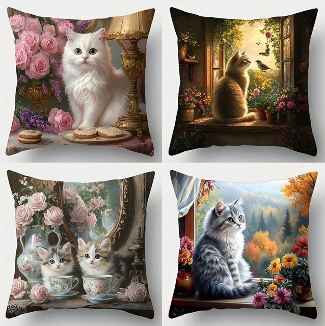 Charming Cat Kissenbezüge Kollektion in ästhetischem Design für dein Wohnzimmer oder Schlafzimmer - Bild 1