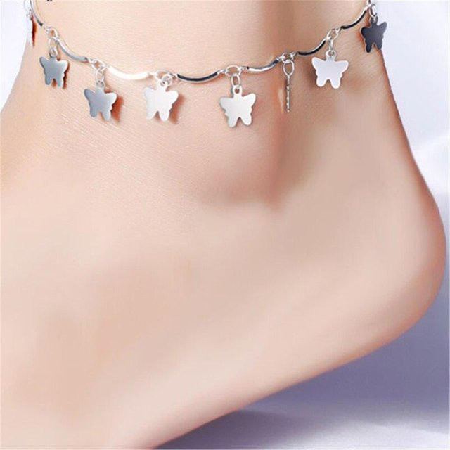 Fußkettchen Armband 925 Silber, Schmetterling, Damen - Bild 1