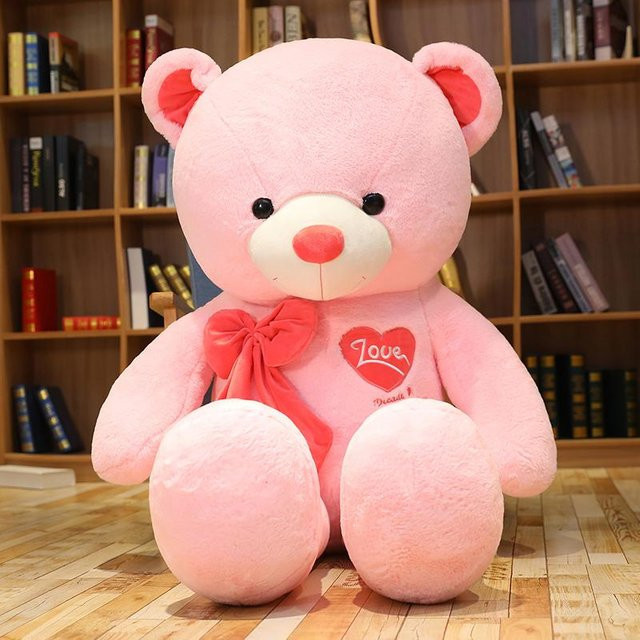 Binchi Keji Travel Bär mit Herz, Plüschtier, 80cm, rosa - Bild 1