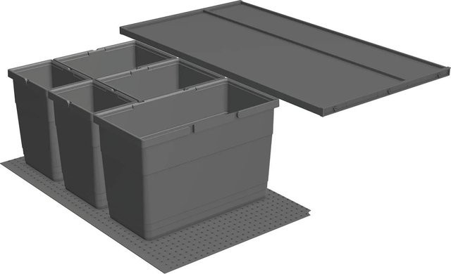 Ninka Abfallsammler Eins2vier für Tandembox Korpusbreite 900 mm, Seitenwand 18-19 mm, Kunststoff, Dunkelgrau - Bild 1