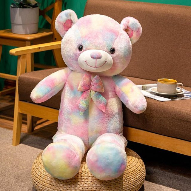 Regenbogen Teddybär Puppe, Plüschtier, Bunt / Mehrfarbig, 130cm - Bild 1