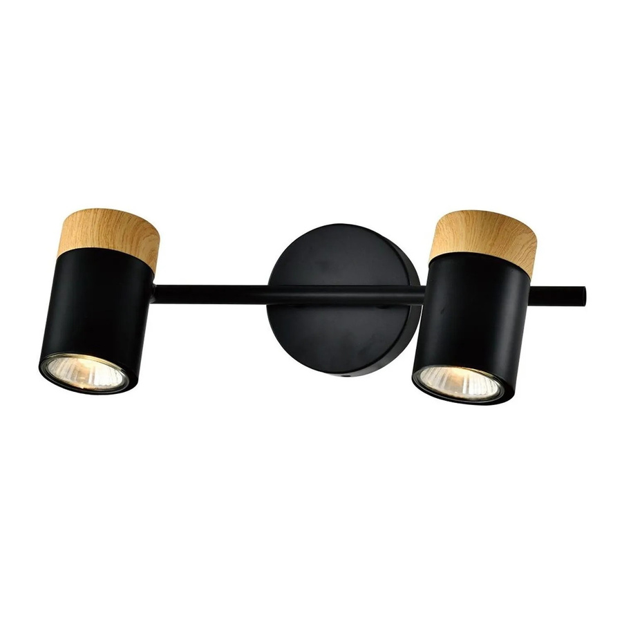 NETTLIFE Deckenleuchte aus Metall und Holz in Schwarz im Retro-Design mit GU10 Fassung, Durchmesser: 30 cm - Bild 2