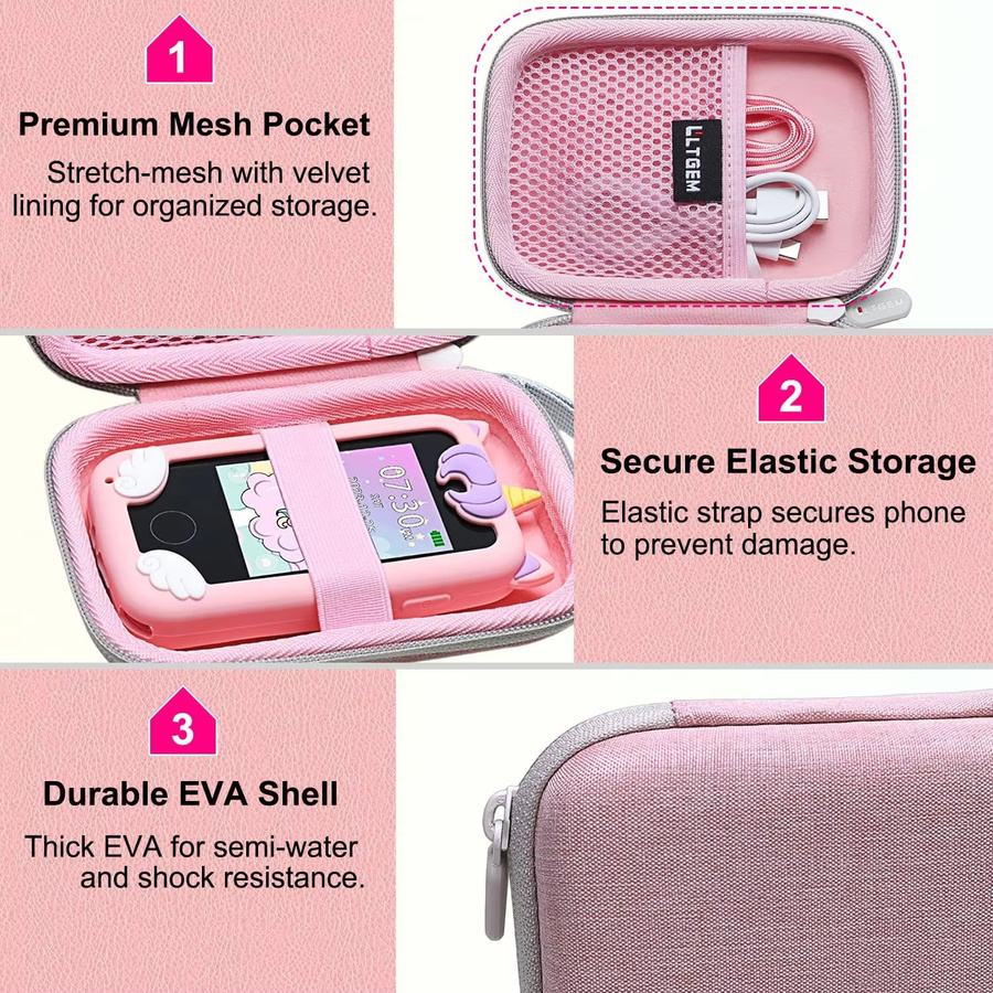 LTGEM Schutzhülle in Pink für Kinder-Smartphones kompatibel mit Luoba, WEOLULI, Luyiilo und Kikapabi - Bild 3