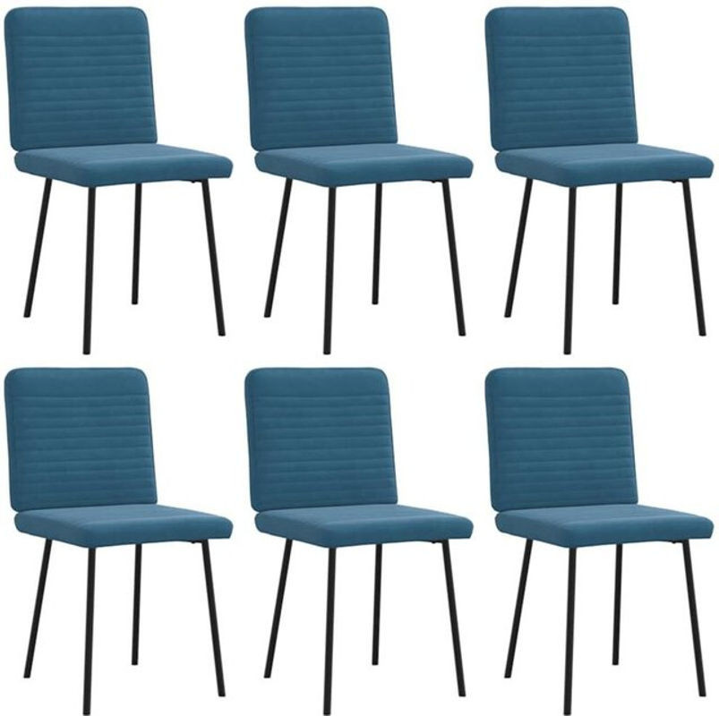 6er Set moderne Esszimmerstühle aus Samt in Blau von Vidaxl - Bild 1