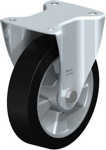 Blickle B-ALEV 180K Bockrolle aus verzinktem Stahl und Aluminium in Schwarz und Grau mit einem Rad-Durchmesser von 180 mm und einer Tragfähigkeit von max. 400 kg - Bild 1