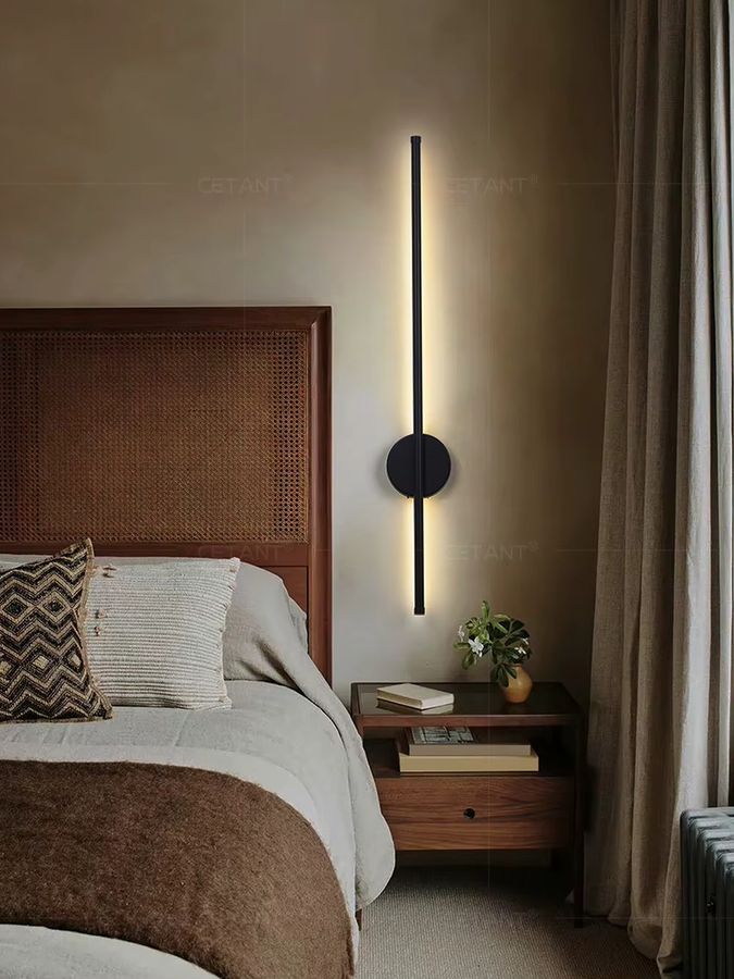 ASCELINA LED Wandleuchte Schwarz, dimmbare kabellose Innenwandleuchte mit Fernbedienung für Schlafzimmer - Bild 5