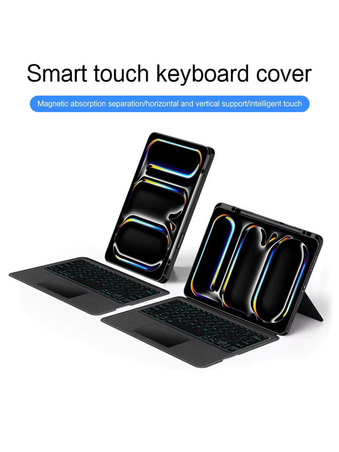 AJIUYU Magische Tastatur mit Touchpad und Hintergrundbeleuchtung für iPad Pro 13 M4 M5 sowie iPad Pro 11 M4 M5, abnehmbare Schutzhülle, Schwarz - Bild 6