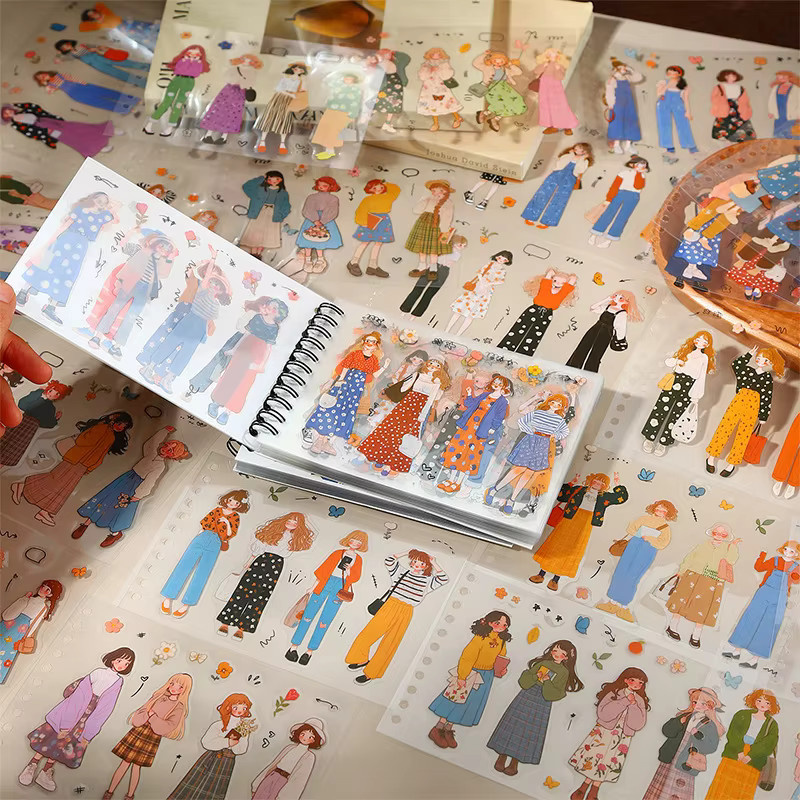 50 Stück bunte Cartoon-Aufkleber für Mädchen als süße DIY-Dekoration für Scrapbooking und Alben - Bild 4