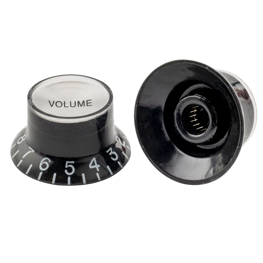 Musiclily Pro Top Hat Bell Knobs Ton- und Lautstärkeregler für Epiphone LP SG, Linkshändig, Schwarz, Set von 2T2V - Bild 3