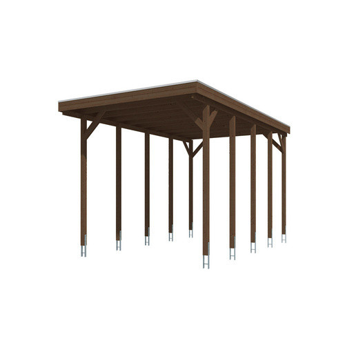 SKANHOLZ Caravan-Carport Friesland aus Fichte mit Stahldach in Nussbaum Braun, B: 708 cm, T: 402 cm - Bild 3