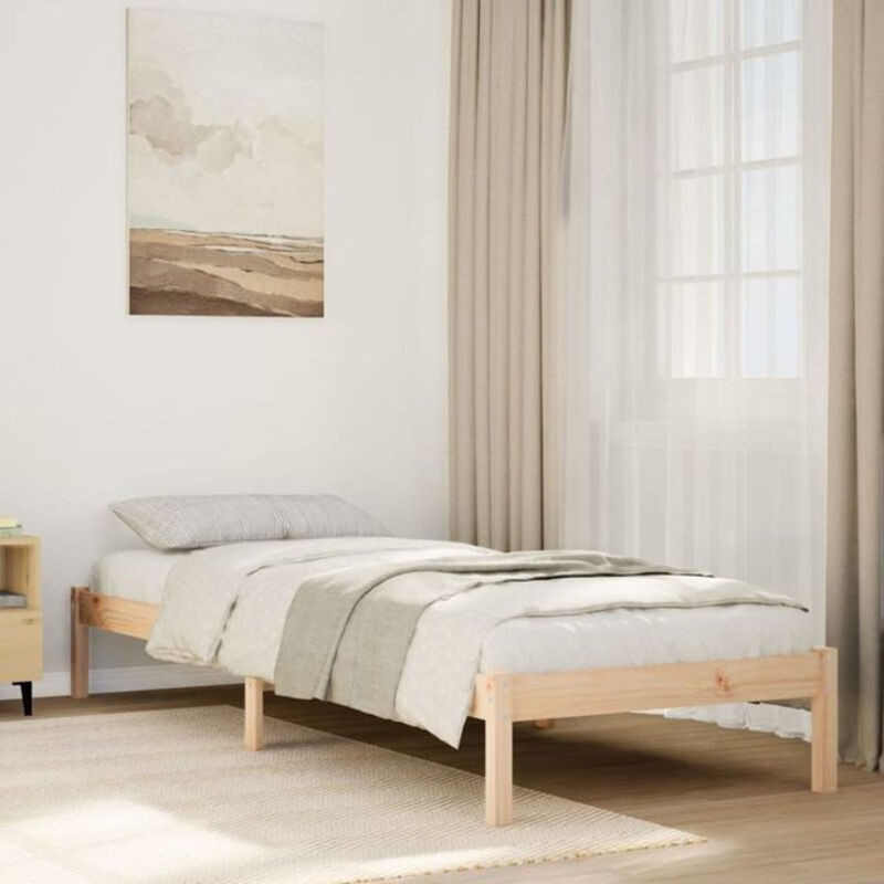 Massivholzbett vidaxl aus Kiefer in Braun im Landhaus- und Skandinavischen Stil, B/T/H: 80 x 210 cm - Bild 1