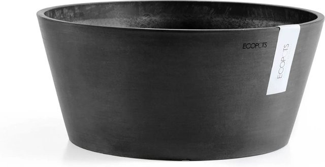 Ecopots Pflanzschale Frankfurt Dunkelgrau rund Durchmesser: 50 cm - Bild 1
