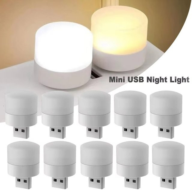 20 Stück Mini USB LED Nachtlicht Warmweiß mit Augenschutz als Leselampe für Computer und Mobile Geräte - Bild 1