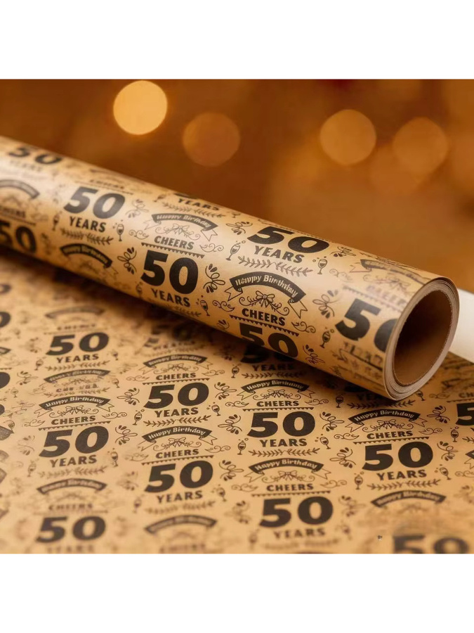 Vintage Kraftpapier zum 50. Geburtstag in Beige - Bild 6