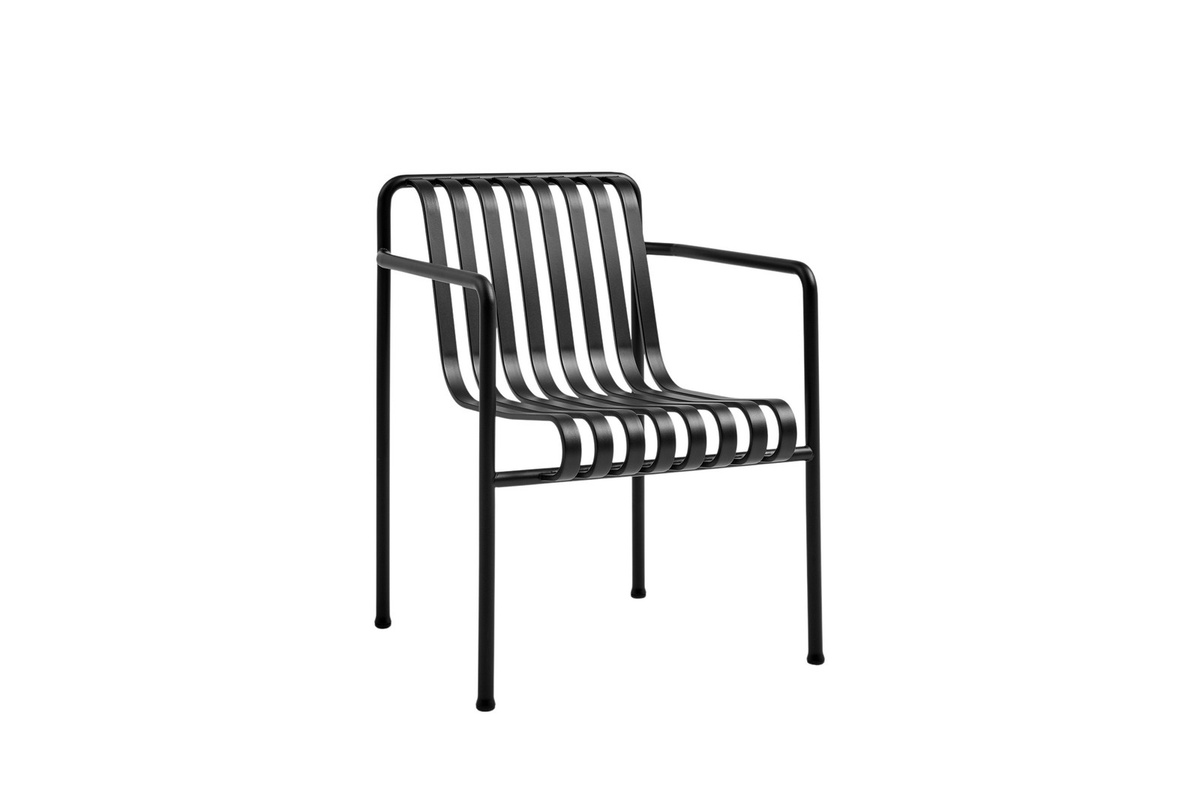 HAY Palissade Dining Arm Chair Esszimmerstuhl aus Stahl in Schwarz Matt, stapelbar - Bild 3