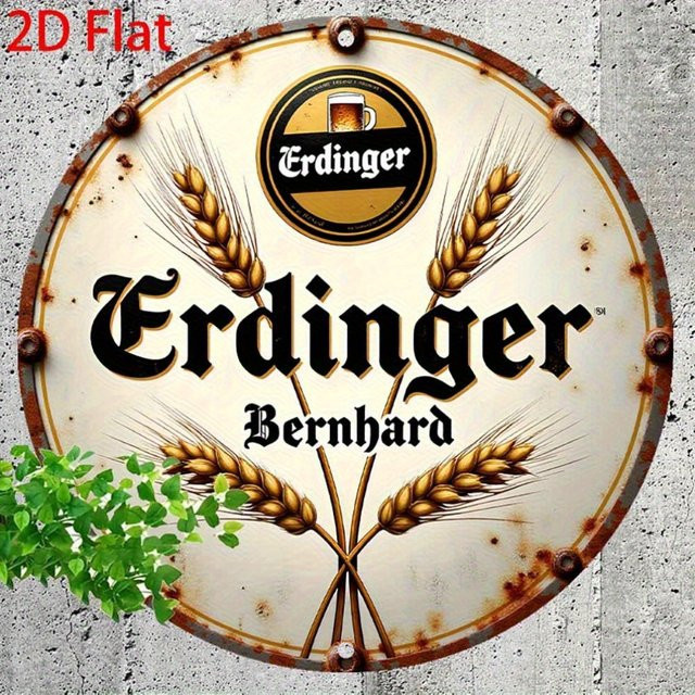Potdemiel Vintage Erdingen Bernhard Aluminium-Wandschild, rund, Gold/Multicolor, Durchmesser: 20,32 cm - Bild 1