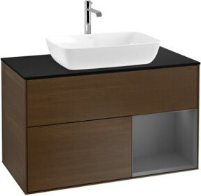 V&B Waschtischunterschrank Finion 100 in Anthrazit lackiert, B/T/H: 100 x 50,1 x 50,1 cm - Bild 1