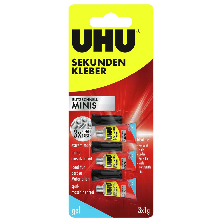Uhu Sekundenkleber Blitzschnell Minis Gel 3 x 1 g - Bild 2