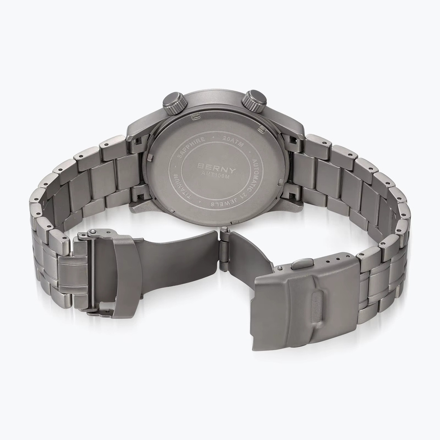 BERNY Taucheruhr, Automatik, Titan, Saphirglas, 20 ATM, Herren - Bild 5