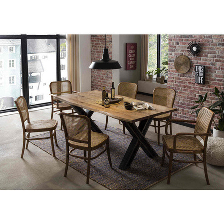 SIT Esstisch TABLES & CO aus Akazienholz in Braun mit Live Edge Design, H: 77 cm, B: 90 cm, T: 82,5 cm