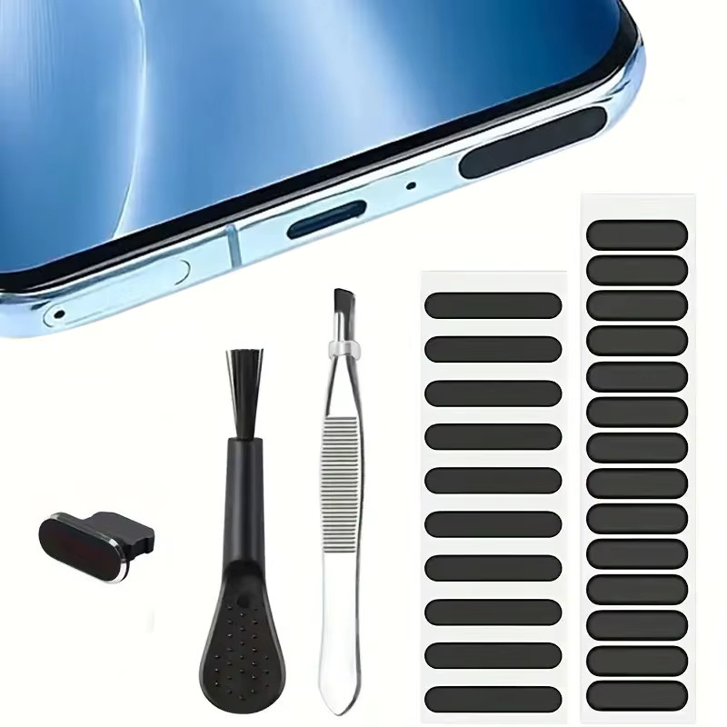 Universelles Reinigungsset in Schwarz für iPhone, Samsung und PC mit Bürste und Staubstecker für USB-C und Lightning Anschlüsse - Bild 3