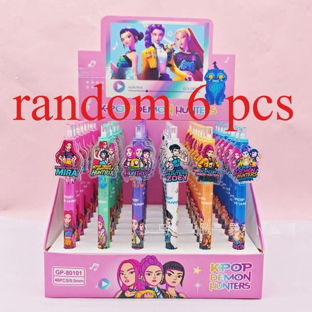 Yiran toy 1 Acryl-Aufkleber K-Pop Dämonenjägerin Cartoon Motiv in Schwarz und Multicolour für Schüler und Schreibwarenbedarf - Bild 1