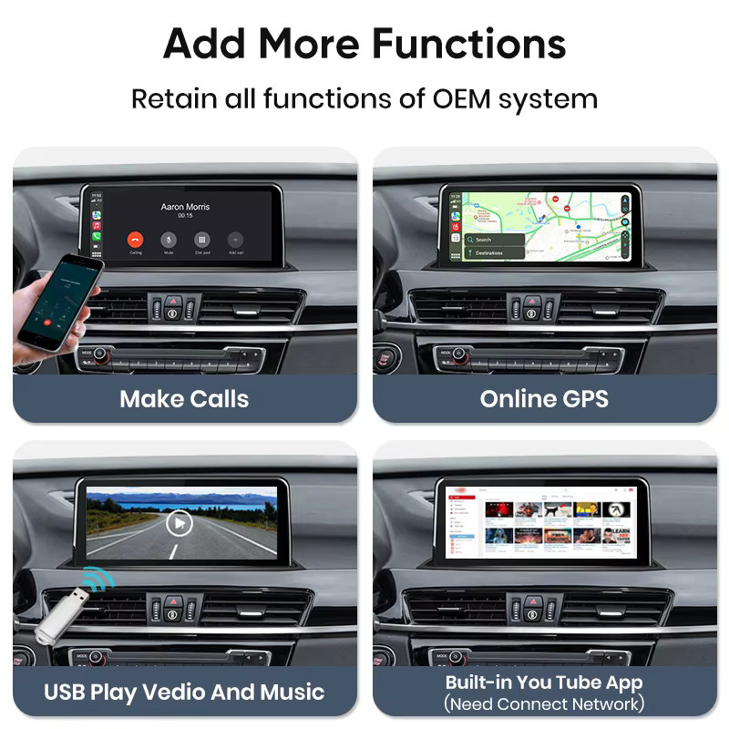 Junsun Multimedia Player mit Linux System für BMW X1 F48 und X2 F49 (2013-2020) inklusive Wireless CarPlay, Android Auto und Bluetooth in Schwarz - Bild 4