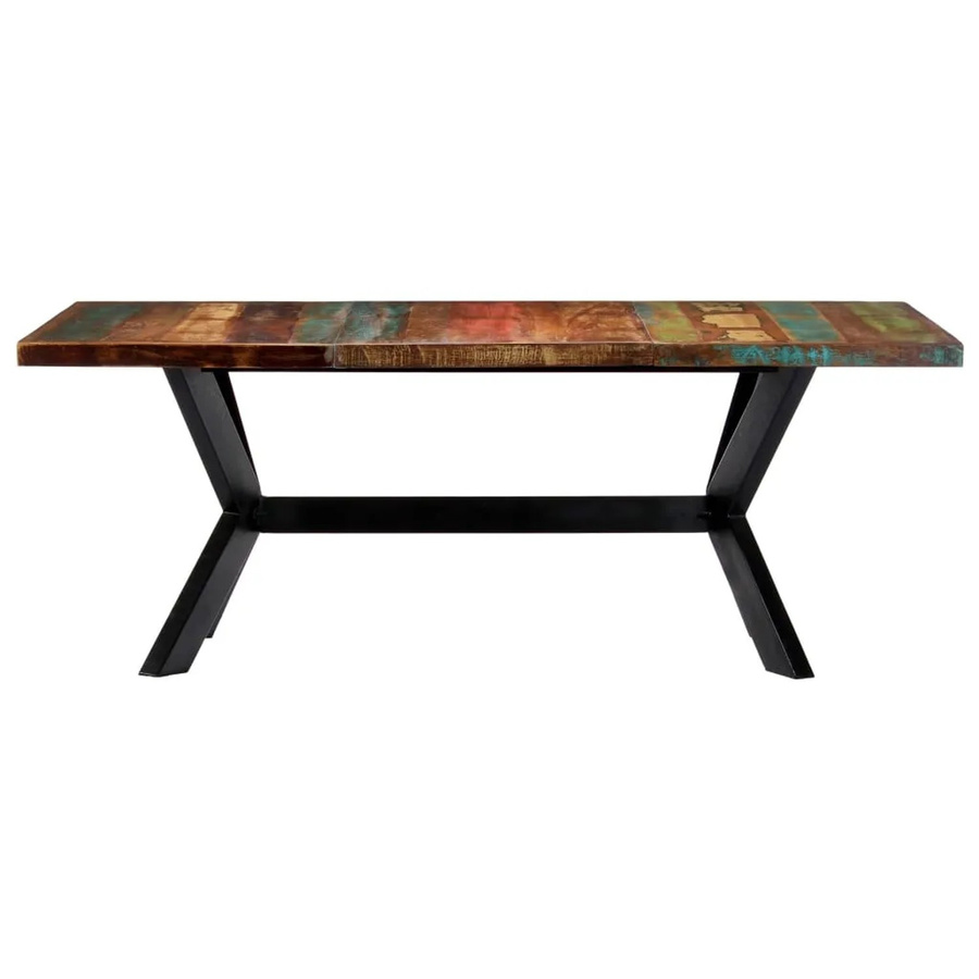 vidaXL Esstisch aus Massivholz im Industrial Design, B/T/H: 200 x 100 x 75 cm - Bild 2