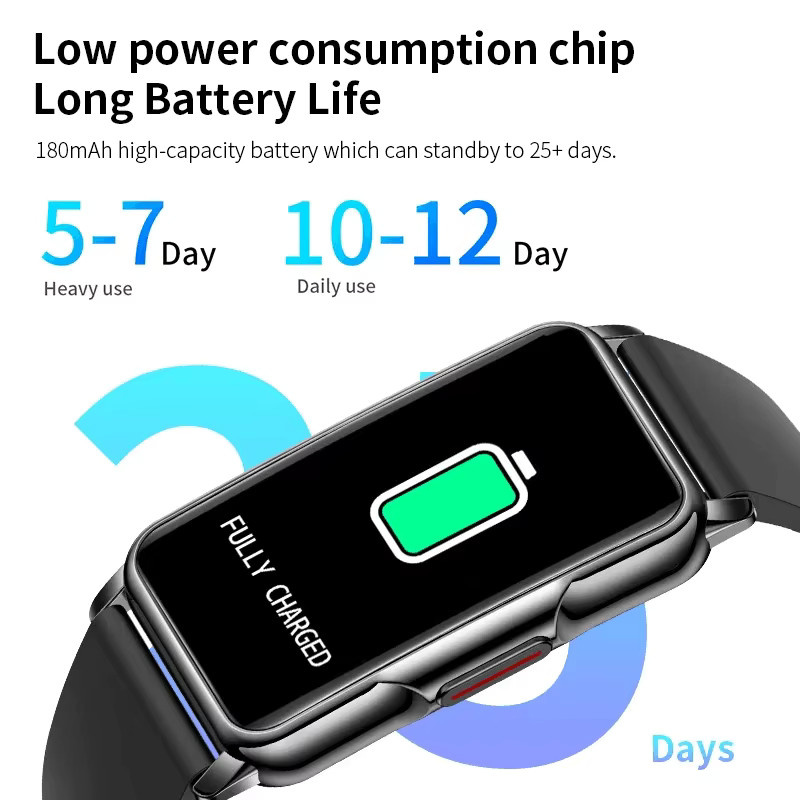 LIGE Smartwatch, Schwarz, Silikon, Unisex, wasserdicht - Bild 3