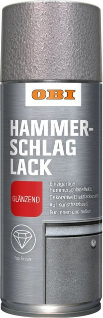 OBI Hammerschlag Lack Spray Silber glänzend 400 ml - Bild 1