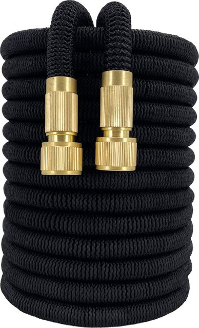 Erweiterbarer Garten Wasserschlauch in Schwarz für flexible Bewässerung und Hochdruckreinigung - Bild 1