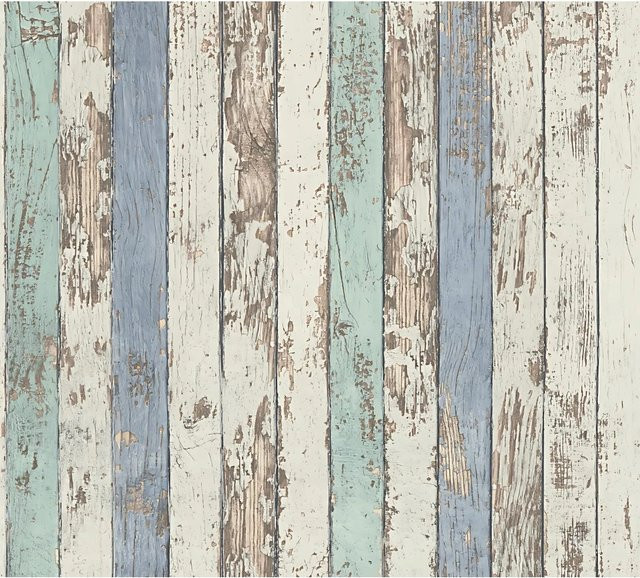 Profhome Holz Tapete Holzoptik Matt in Grau Weiß Beige, B: 0,53 m, L: 10,05 m - Bild 1