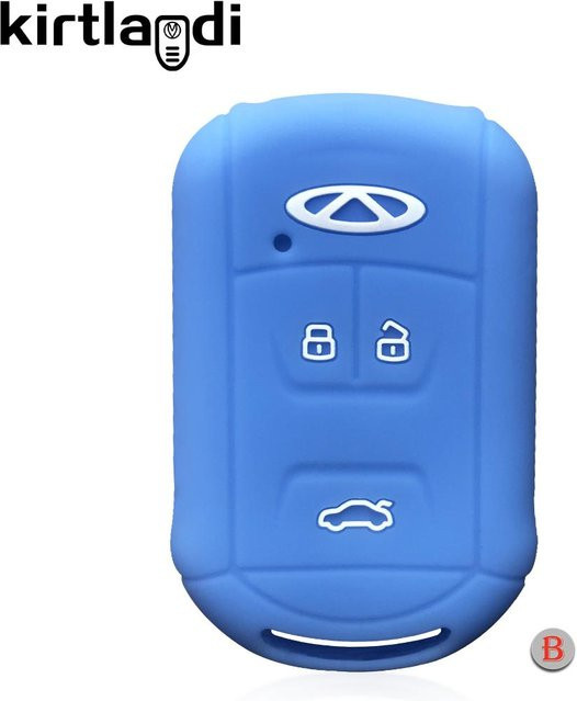 Silikon Schlüsselhülle für Chery Tiggo 8 3 5 Tiggo 4 GX Arrizo 5 Fernbedienungsgehäuse mit 3 Tasten in Blau - Bild 1