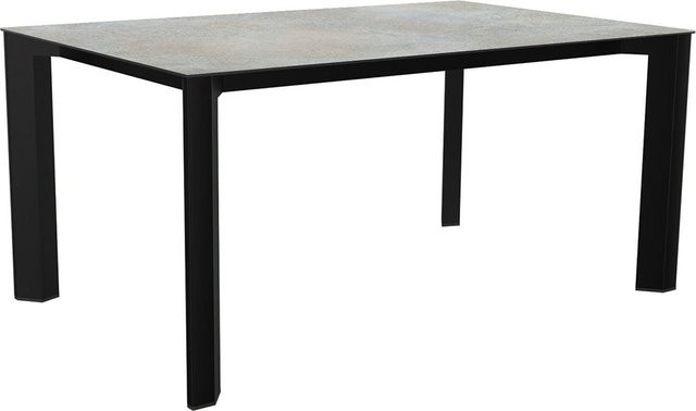Stern Ausziehtisch Penta aus Aluminium in Schwarz Matt mit Silverstar Quartz Tischplatte B/T/H: 100 x 210 x 60 cm - Bild 1